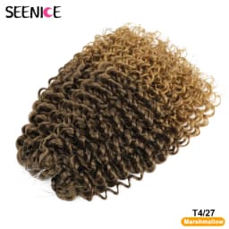 22inch Marshmallow Synthetic Afro Curl Crochet Hair Twist Braid Kinky Curly Braiding Hair Extensions Ombre Blonde For BlackWomen