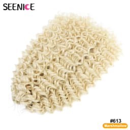 22inch Marshmallow Synthetic Afro Curl Crochet Hair Twist Braid Kinky Curly Braiding Hair Extensions Ombre Blonde For BlackWomen