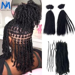 Afro Kinkys Bulk Human Hair for Twists Braiding Locs Dreadlock Extension Afro Kinky Curly Human Braiding Hair for Men Women Kids
