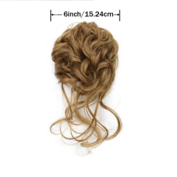 8Inch SyntheticMessy Curly Hair Bun Synthetic High Temperture Fiber Hair Invisible Hair Wrap Curly Ponytail Elastic Hairbund