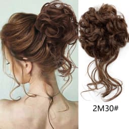 8Inch SyntheticMessy Curly Hair Bun Synthetic High Temperture Fiber Hair Invisible Hair Wrap Curly Ponytail Elastic Hairbund