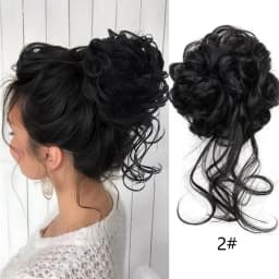8Inch SyntheticMessy Curly Hair Bun Synthetic High Temperture Fiber Hair Invisible Hair Wrap Curly Ponytail Elastic Hairbund