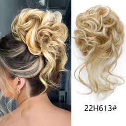 8Inch SyntheticMessy Curly Hair Bun Synthetic High Temperture Fiber Hair Invisible Hair Wrap Curly Ponytail Elastic Hairbund