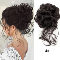 8Inch SyntheticMessy Curly Hair Bun Synthetic High Temperture Fiber Hair Invisible Hair Wrap Curly Ponytail Elastic Hairbund