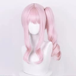 High Quality Anime Akiyama Mizuki Cosplay Wig 45cm Long Light Pink Curly Heat Resistant Synthetic Hair Halloween Party Wigs