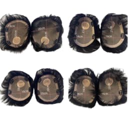 Short Real Human Hair Toupee with 4 Clips for Men's Baldness Prosthetic Wig Male Hair Replacement System Piece