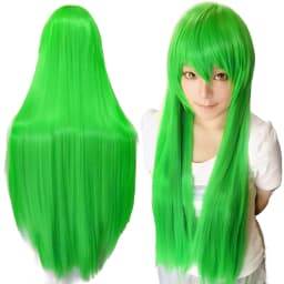 80cm Straight Synthetic Cosplay Wig White Purple Green Silver Pink Lolita Hairpiece with Bangs Long Wigs