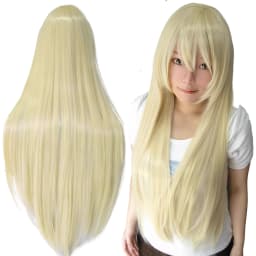 80cm Straight Synthetic Cosplay Wig White Purple Green Silver Pink Lolita Hairpiece with Bangs Long Wigs