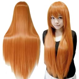 80cm Straight Synthetic Cosplay Wig White Purple Green Silver Pink Lolita Hairpiece with Bangs Long Wigs