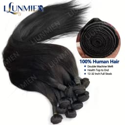 Straight Human Hair Bundles with frontal 13x4 Raw Hair Bundles 100% Human Hair Extensions Weave 3 Bundles with 13x4/6 HD Frontal