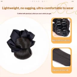 Low Synthetic Bun Ponytail Hair Natural Fluffy Claw Clip Chignon Hair For Women Lazy Bun Wig Bag Hair Accessories For Daily Use
