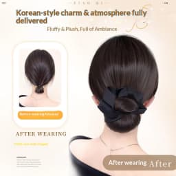 Low Synthetic Bun Ponytail Hair Natural Fluffy Claw Clip Chignon Hair For Women Lazy Bun Wig Bag Hair Accessories For Daily Use