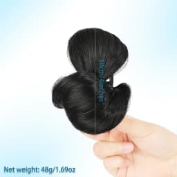4-inch synthetic low-tie ball head wig, a clip-on bun wig that naturally connects to a woman's ponytail Hair extension