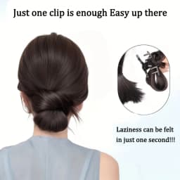 4-inch synthetic low-tie ball head wig, a clip-on bun wig that naturally connects to a woman's ponytail Hair extension