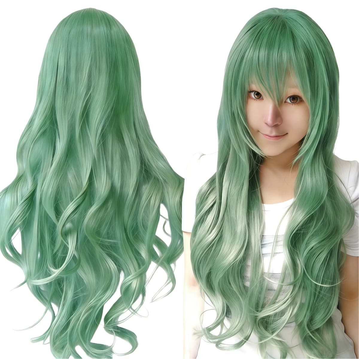 Synthetic Hair Mint Green Cosplay Wig Nelliel Tu Odelschwanck Lolita Hair Curly Anime Wigs Tatsumaki Halloween Costume Wig