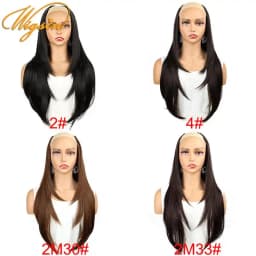 WIGSIN Synthetic 55cm V-shaped Layered 4 Clips Long Straight Hair Extension Natural Invisible Hairpiece Wig for Women