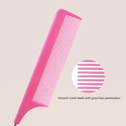 1pc Professional Pointed Tail Comb Salon Hair Styling Stainless Steel Antistatic Dyeing Hair Comb Special for Real Hair Wigs