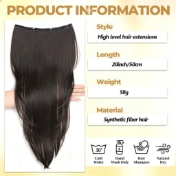 Synthetic one-piece female high-level internal buckle hair piece lightweight invisible four clip straight hair wig piece 