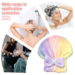Microfiber Hair Drying Towels Head Wrap with Bow-Knot Shower Cap Hair Turban HairWrap Bath Cap for Curly Long Wet Hair Gift