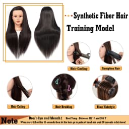 Synthetic Long Hair Training Head For Braid Hairdressing With Clamp Wig Stand Doll Head For Hairstyles Mannequin Head