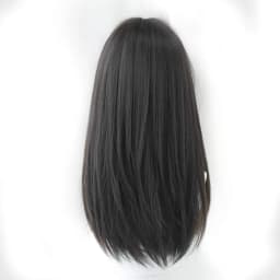 Long Black Straight Hair Wig with Bangs Synthetic High Density Long Hair Wig for Women