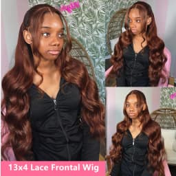Body Wave Chocolate Brown Lace Front Wig Human Hair 13x6 HD Transparent Lace Frontal Wig 30 Inch Color Lace Front Wig Preplucked