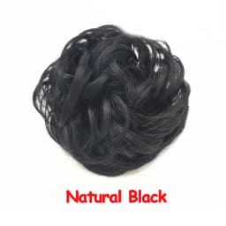 Easy Wear Synthetic Updo Wig Hair Elegant Straight Chignon Bun Hair With Rubber Band Heat Resistant Fiber Ponytail Hairpieces