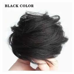 Easy Wear Synthetic Updo Wig Hair Elegant Straight Chignon Bun Hair With Rubber Band Heat Resistant Fiber Ponytail Hairpieces