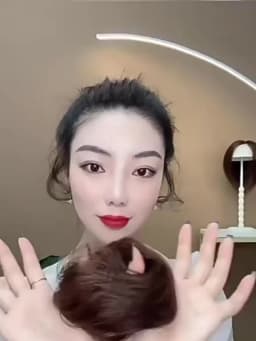 Easy Wear Synthetic Updo Wig Hair Elegant Straight Chignon Bun Hair With Rubber Band Heat Resistant Fiber Ponytail Hairpieces