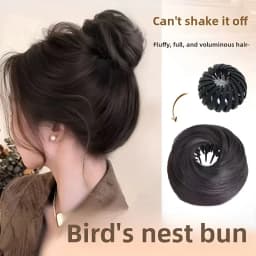Magic Synthetic Hair Bun With Circle Elastic Clips Bird's Nest Shaped Retractable Hairpieces Fashionable Wig Hair Accessories
