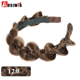 AOSI 1PC Synthetic Ladies Hair Wide Fishbone Braids Non-slip Headband Handmade Retro Headband Styling Headwear Accessories