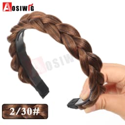 AOSI 1PC Synthetic Ladies Hair Wide Fishbone Braids Non-slip Headband Handmade Retro Headband Styling Headwear Accessories