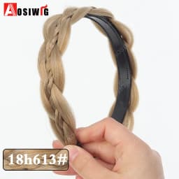 AOSI 1PC Synthetic Ladies Hair Wide Fishbone Braids Non-slip Headband Handmade Retro Headband Styling Headwear Accessories