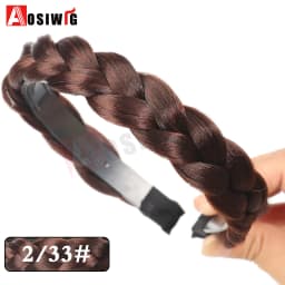 AOSI 1PC Synthetic Ladies Hair Wide Fishbone Braids Non-slip Headband Handmade Retro Headband Styling Headwear Accessories