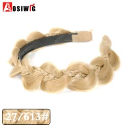 AOSI 1PC Synthetic Ladies Hair Wide Fishbone Braids Non-slip Headband Handmade Retro Headband Styling Headwear Accessories