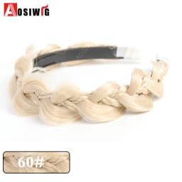 AOSI 1PC Synthetic Ladies Hair Wide Fishbone Braids Non-slip Headband Handmade Retro Headband Styling Headwear Accessories