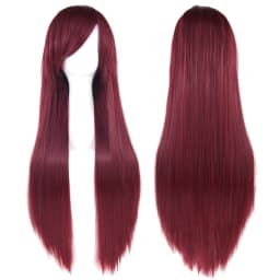 Synthetic Hair Red Straight Long Wig for Anime Cosplay Rias Gremory Halloween Costume Hair Erza Scarlet Wig with Bangs