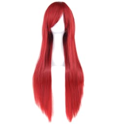 Synthetic Hair Red Straight Long Wig for Anime Cosplay Rias Gremory Halloween Costume Hair Erza Scarlet Wig with Bangs