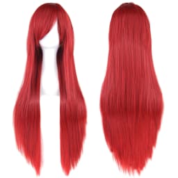 Synthetic Hair Red Straight Long Wig for Anime Cosplay Rias Gremory Halloween Costume Hair Erza Scarlet Wig with Bangs
