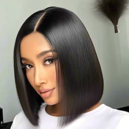 12 inch black synthetic wig, suitable for women's daily party fashion use