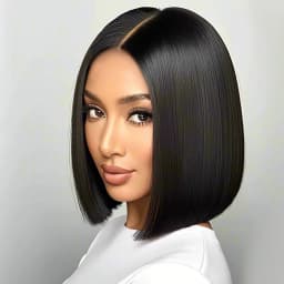 12 inch black synthetic wig, suitable for women's daily party fashion use