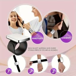 14pcs Hair Tool Set - Sectioning Rings, Metal Combs, Clips and Magnetic Wrist Pin Holder for Braiding (Black)