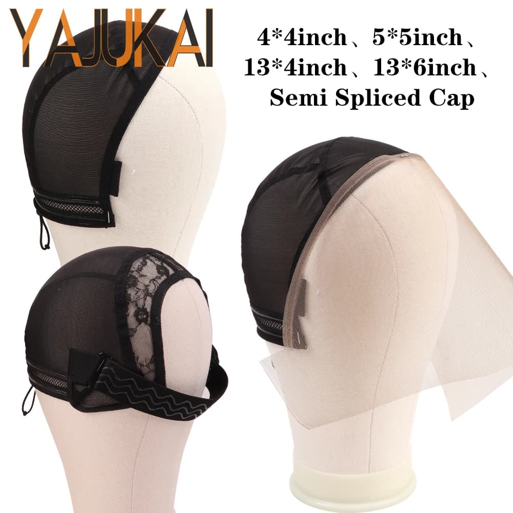 Half Wig Cap Drawstring Caps For Making Wigs 1 Sewing Wig Base Cap And 1 Removable Wig Elastic Band 1 Hd Hair Net For Wig Making