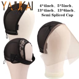 Half Wig Cap Drawstring Caps For Making Wigs 1 Sewing Wig Base Cap And 1 Removable Wig Elastic Band 1 Hd Hair Net For Wig Making