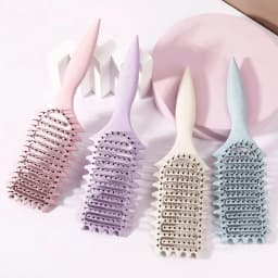 Curling Styling Brush - Hollow Massage Comb, Nylon Mane, ABS Plastic Handle, Comfortable Grip Special for Real Hair Wigs