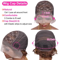 Hightlght 4/27 Pixie Cut Wig Ombre Honey Blonde 13x1 Lace Frontal Human Hair Wigs Brazilia Short Bob Wigs Human Hair 100%