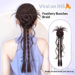 Claw Clip Synthetic Hair Twist Braid Lazy Messy Loose Temples Chignon Ponytail Hair Accessories Heat Resistant for Women
