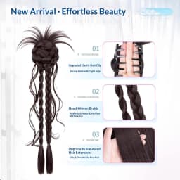 Claw Clip Synthetic Hair Twist Braid Lazy Messy Loose Temples Chignon Ponytail Hair Accessories Heat Resistant for Women