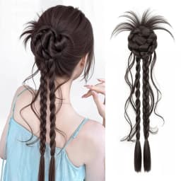 Claw Clip Synthetic Hair Twist Braid Lazy Messy Loose Temples Chignon Ponytail Hair Accessories Heat Resistant for Women
