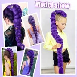 Wig Ponytail Witch Hunting Group Cos Wig Purple Braid Wig Ponytail Braid
